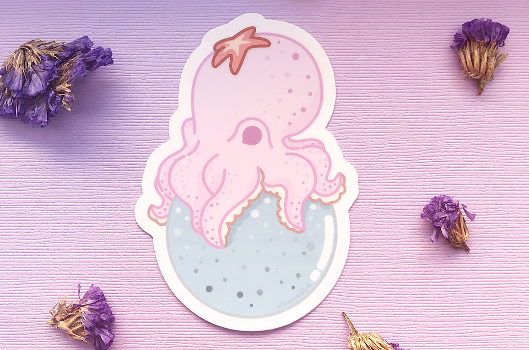 Octopus Bubble Vinyl Sticker