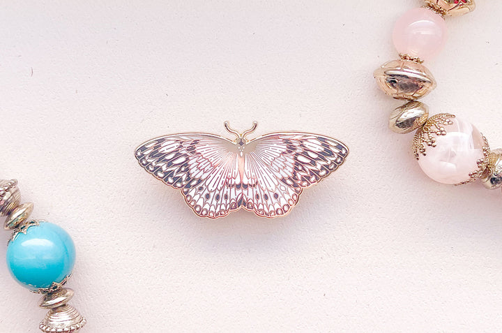 Paper Kite Butterfly (Idea leuconoe) Enamel Pin