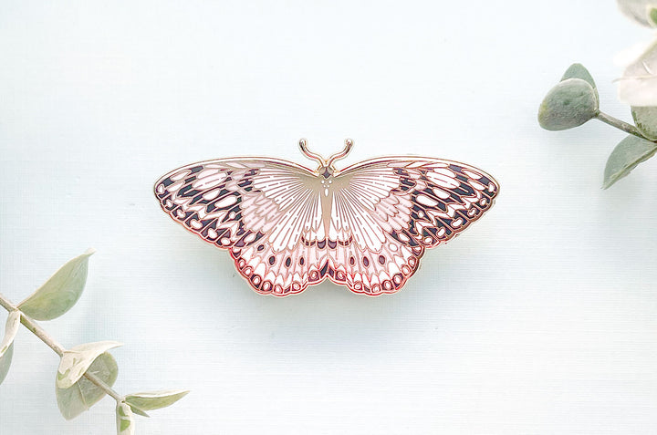 Paper Kite Butterfly (Idea leuconoe) Enamel Pin