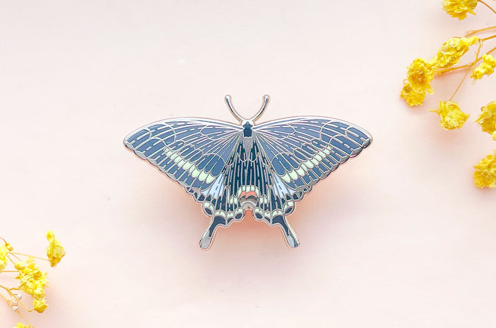 Paris Peacock Butterfly (Papilio paris) Enamel Pin
