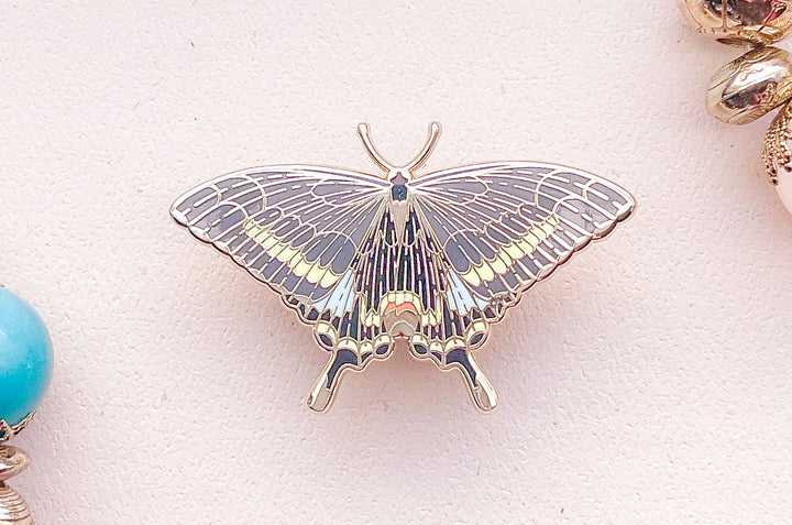 Paris Peacock Butterfly (Papilio paris) Enamel Pin