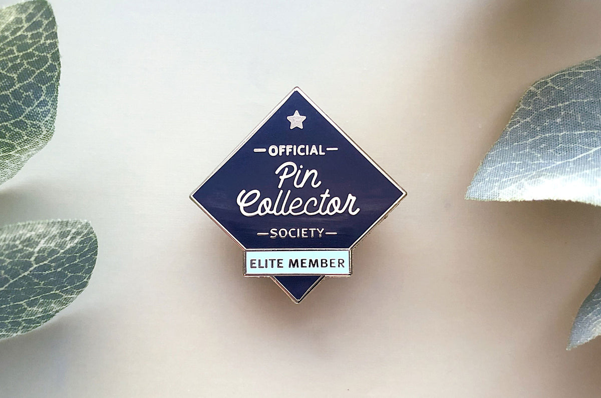 Pin Collector Society (Black Variant) Enamel Pin – Alum and Ink