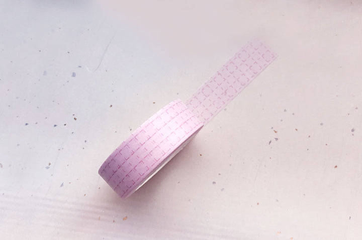 Pink Dashed Grid Washi Tape