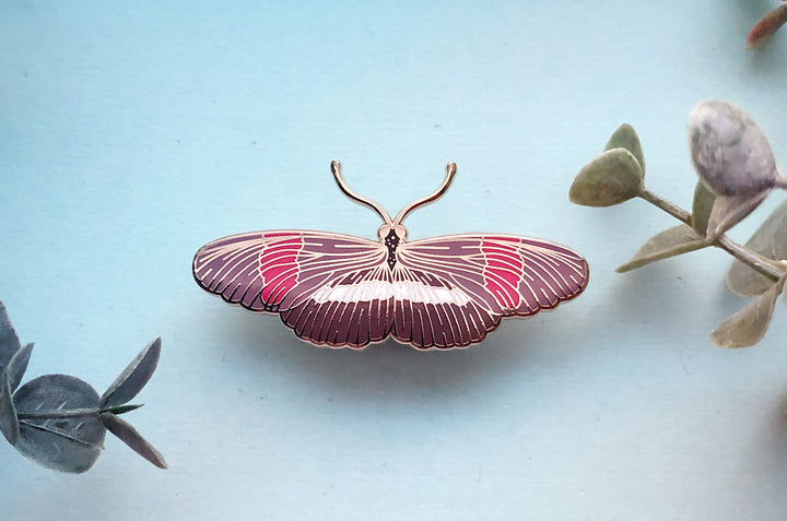 Postman Butterfly (Heliconius melpomene rosina) Enamel Pin