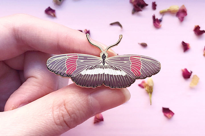 Postman Butterfly (Heliconius melpomene rosina) Enamel Pin