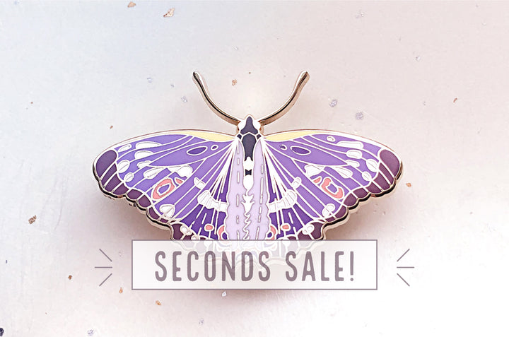 Lesser Purple Emperor Butterfly Enamel Pin (Seconds)