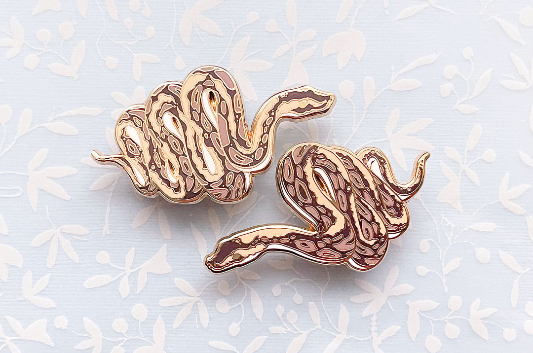 Ball Python Enamel Pin Set – Alum and Ink