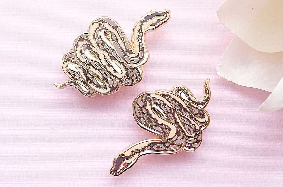 Ball Python Enamel Pin Set – Alum and Ink