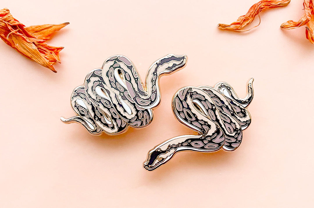 Ball Python Enamel Pin Set – Alum and Ink