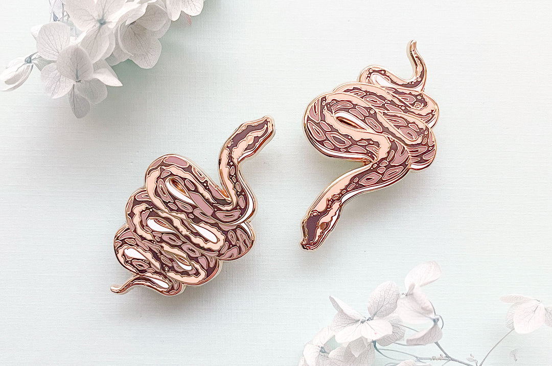Ball Python Enamel Pin Set – Alum and Ink
