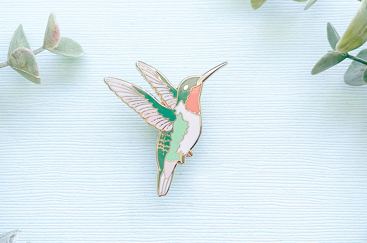 Ruby-Throated Hummingbird Enamel Pin (Seconds)