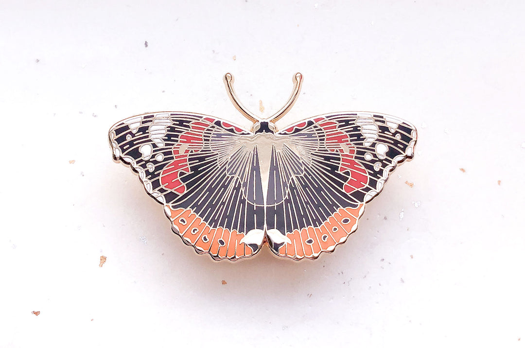 Red Admiral Butterfly (Vanessa atalanta) Enamel Pin