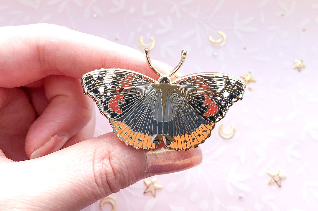 Red Admiral Butterfly (Vanessa atalanta) Enamel Pin