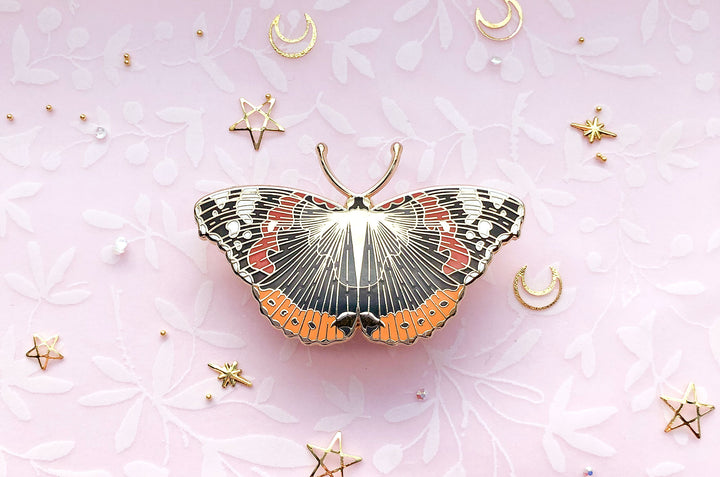 Red Admiral Butterfly (Vanessa atalanta) Enamel Pin