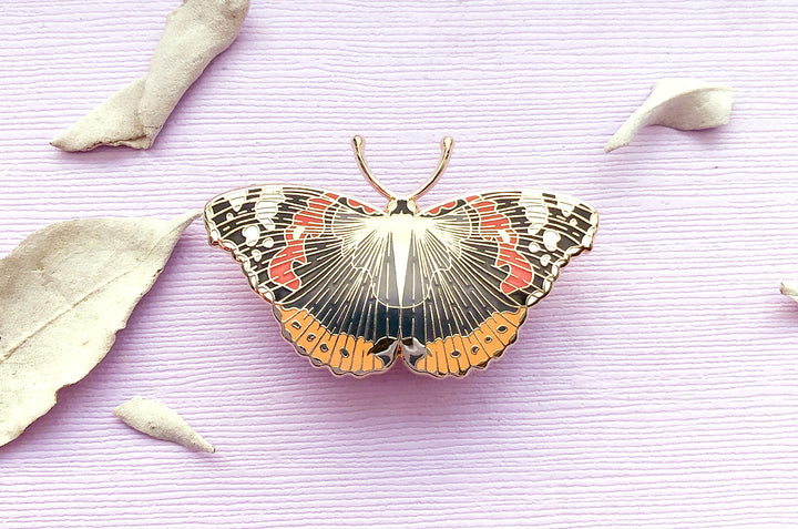 Red Admiral Butterfly (Vanessa atalanta) Enamel Pin