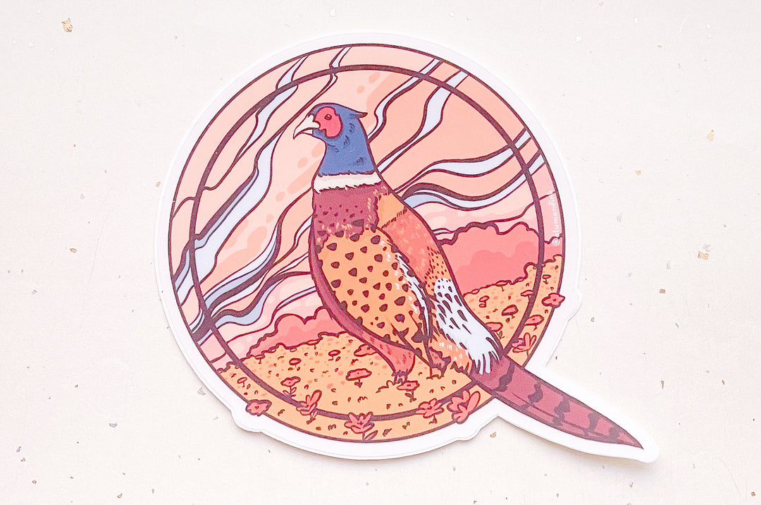 Ring-Necked Pheasant Clear Vinyl Sticker