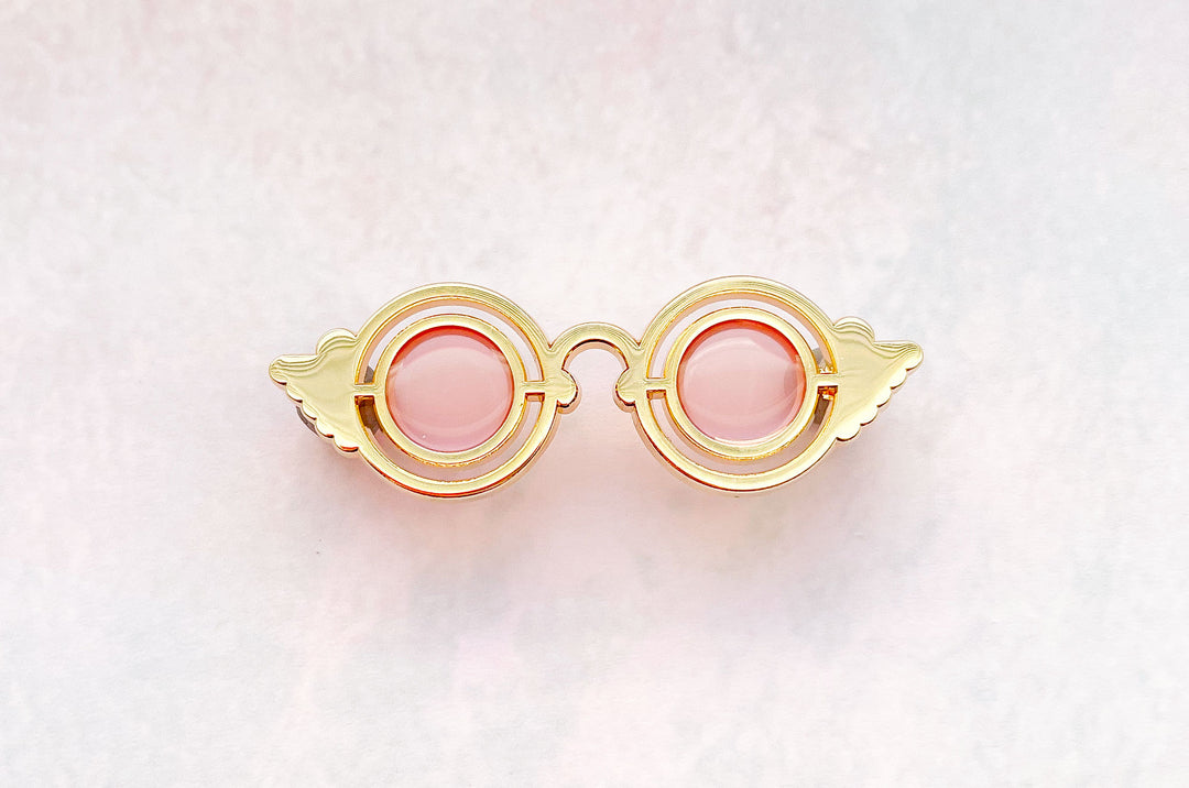 Rose Colored Glasses Transparent Enamel Pin
