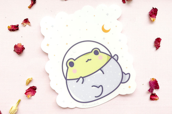 Gogo the Frog in Space Clear Vinyl Sticker