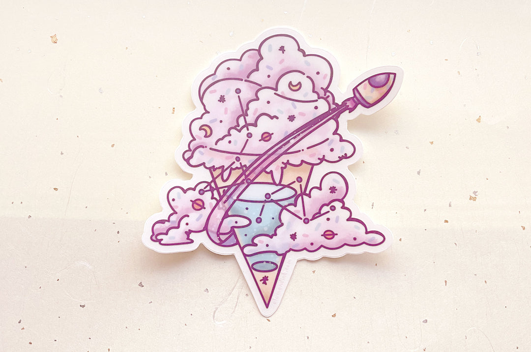 Space Ice Cream Vinyl Sticker