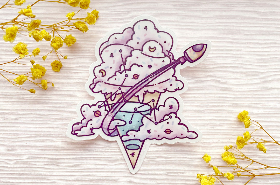 Space Ice Cream Vinyl Sticker