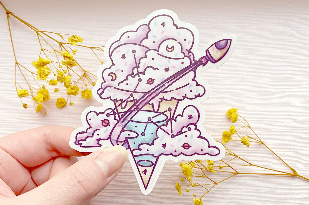 Space Ice Cream Vinyl Sticker