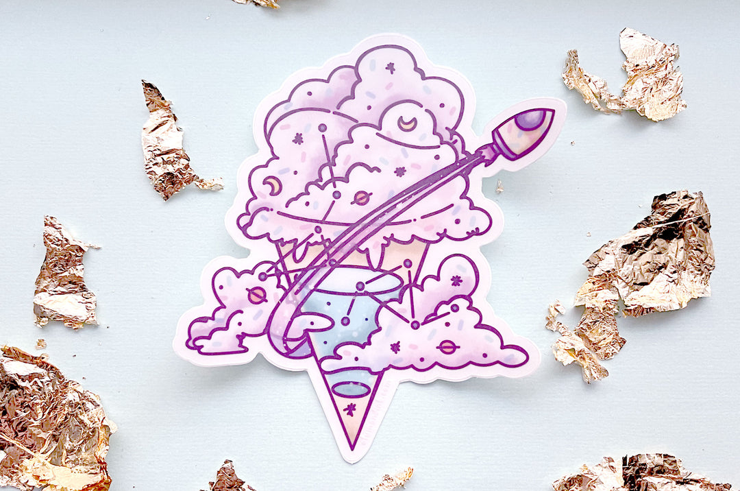 Space Ice Cream Vinyl Sticker