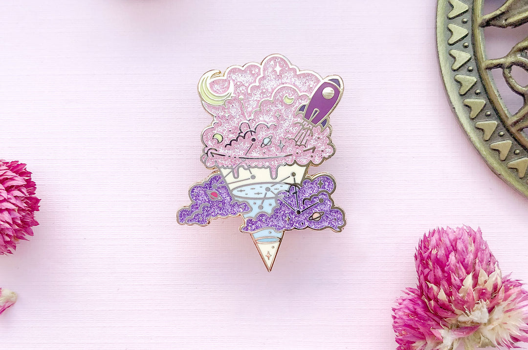 Space Ice Cream Cone Enamel Pin