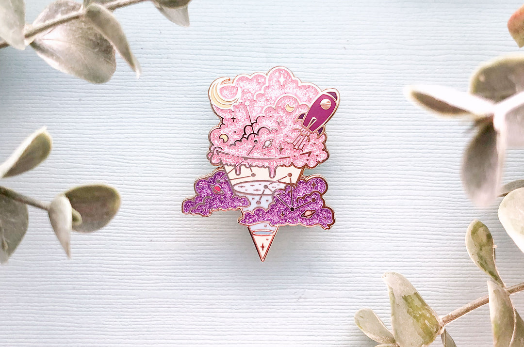 Space Ice Cream Cone Enamel Pin