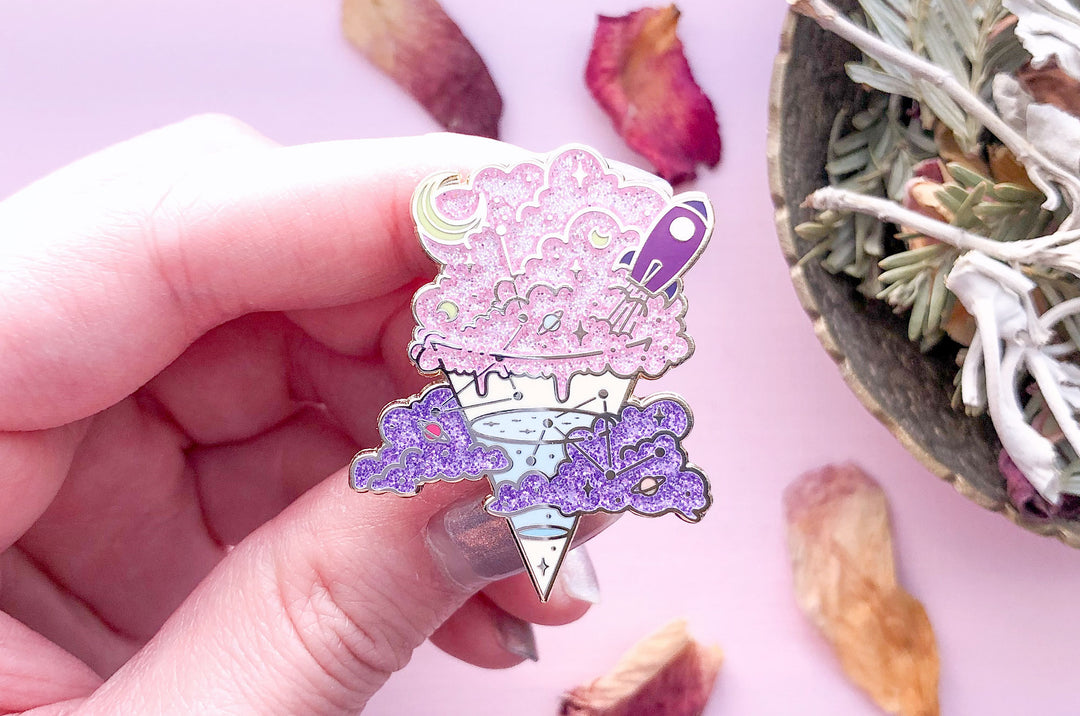 Space Ice Cream Cone Enamel Pin