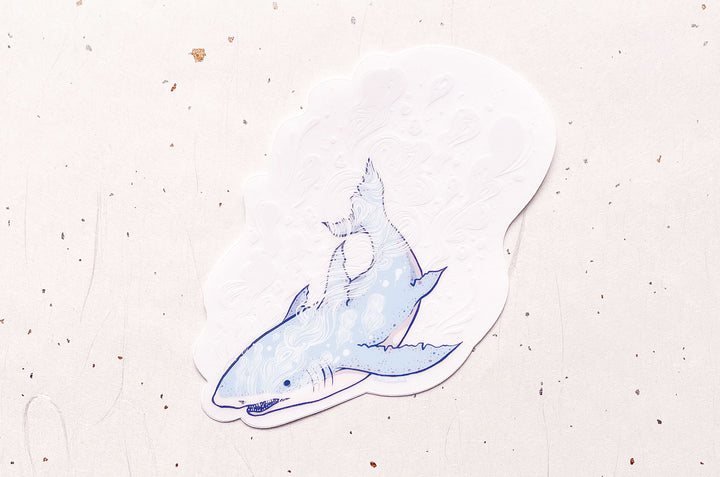Steam Great White Shark Clear Vinyl Sticker