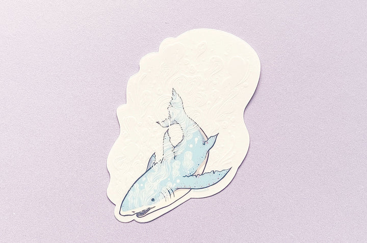 Steam Great White Shark Clear Vinyl Sticker