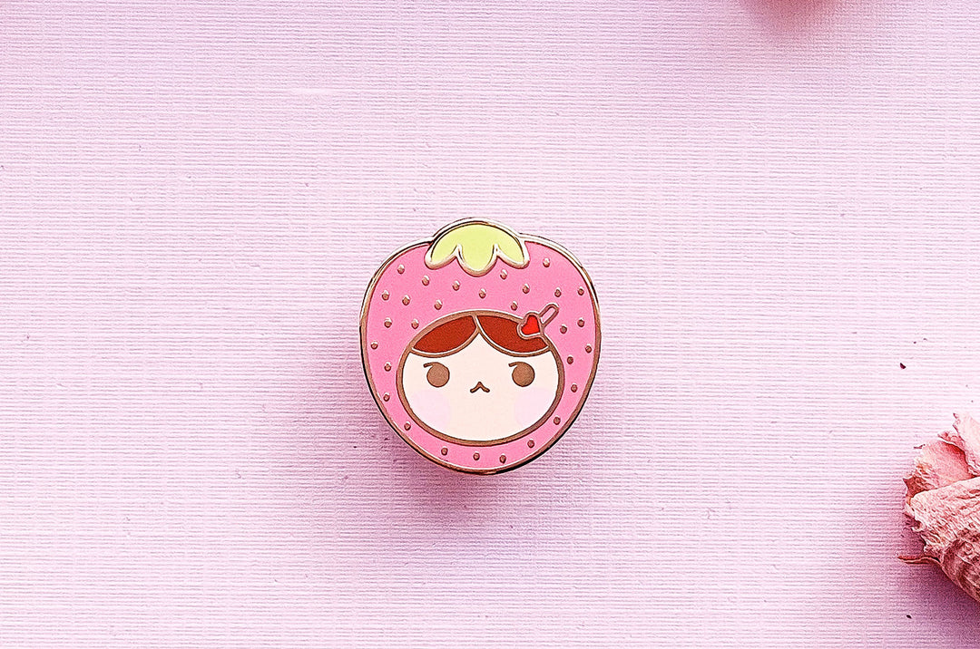 Strawberry Girl Enamel Pin