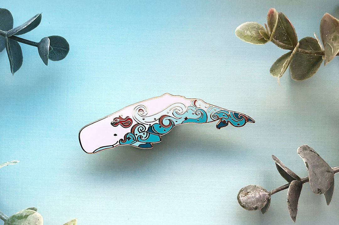 Waves Sperm Whale (Fire in the Sky) Pin