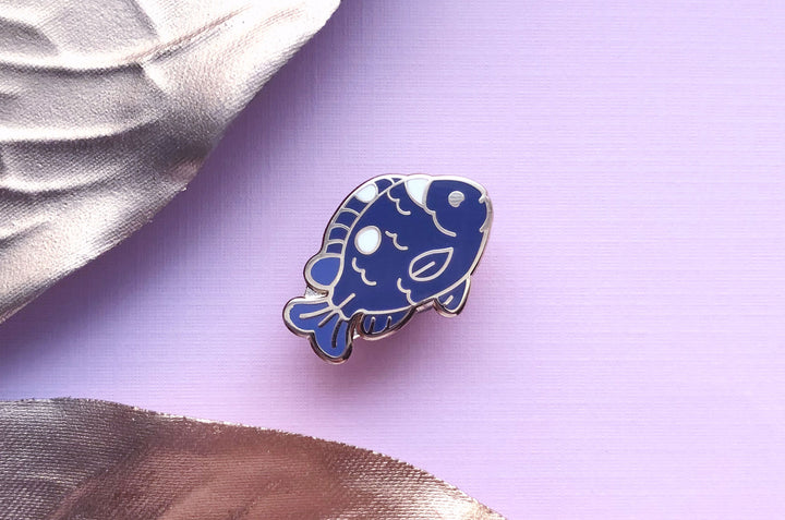 Tiny Domino Damsel Fish Enamel Pin