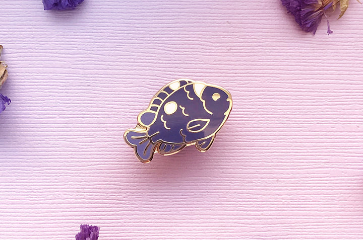 Tiny Domino Damsel Fish Enamel Pin