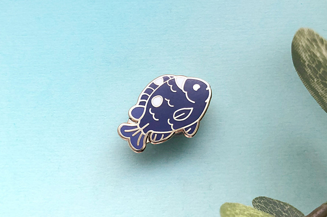 Tiny Domino Damsel Fish Enamel Pin