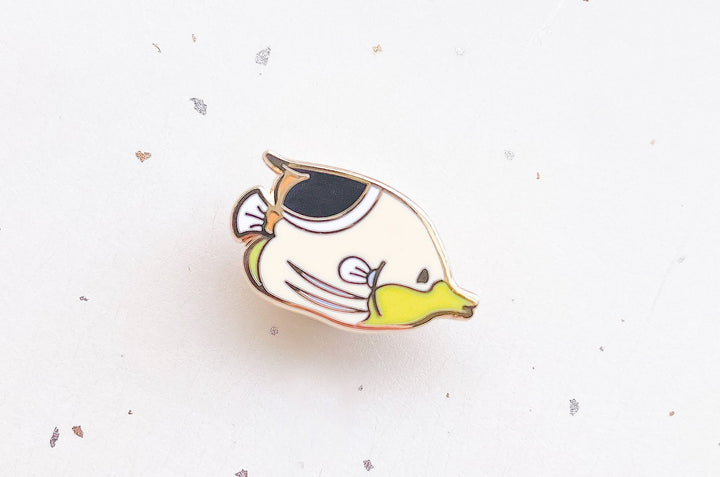 Tiny Saddle Butterflyfish Enamel Pin