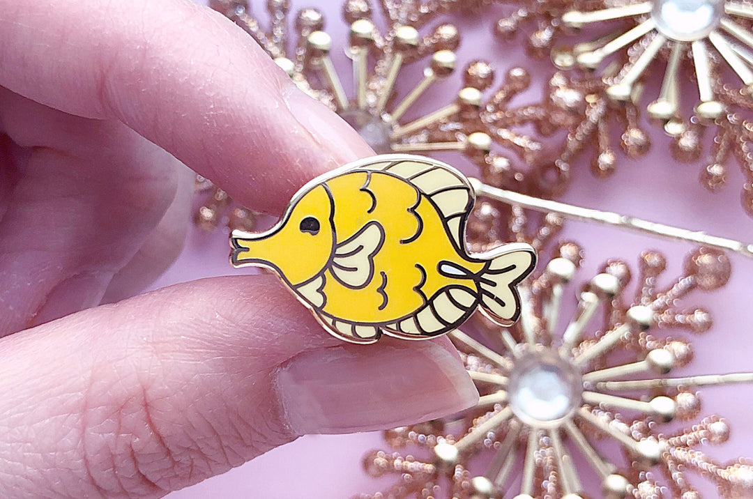 Tiny Yellow Tang Enamel Pin