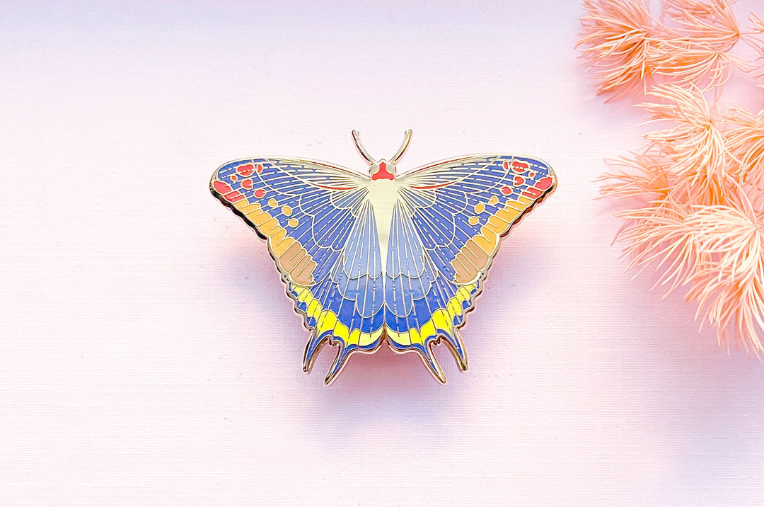 Two-Tailed Pasha Butterfly (Charaxes jasius) Enamel Pin
