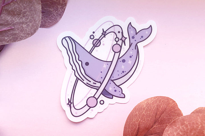 Cosmic Whale Clear Vinyl Sticker