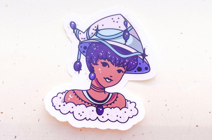 Tanzanite December Star Witch Clear Vinyl Sticker