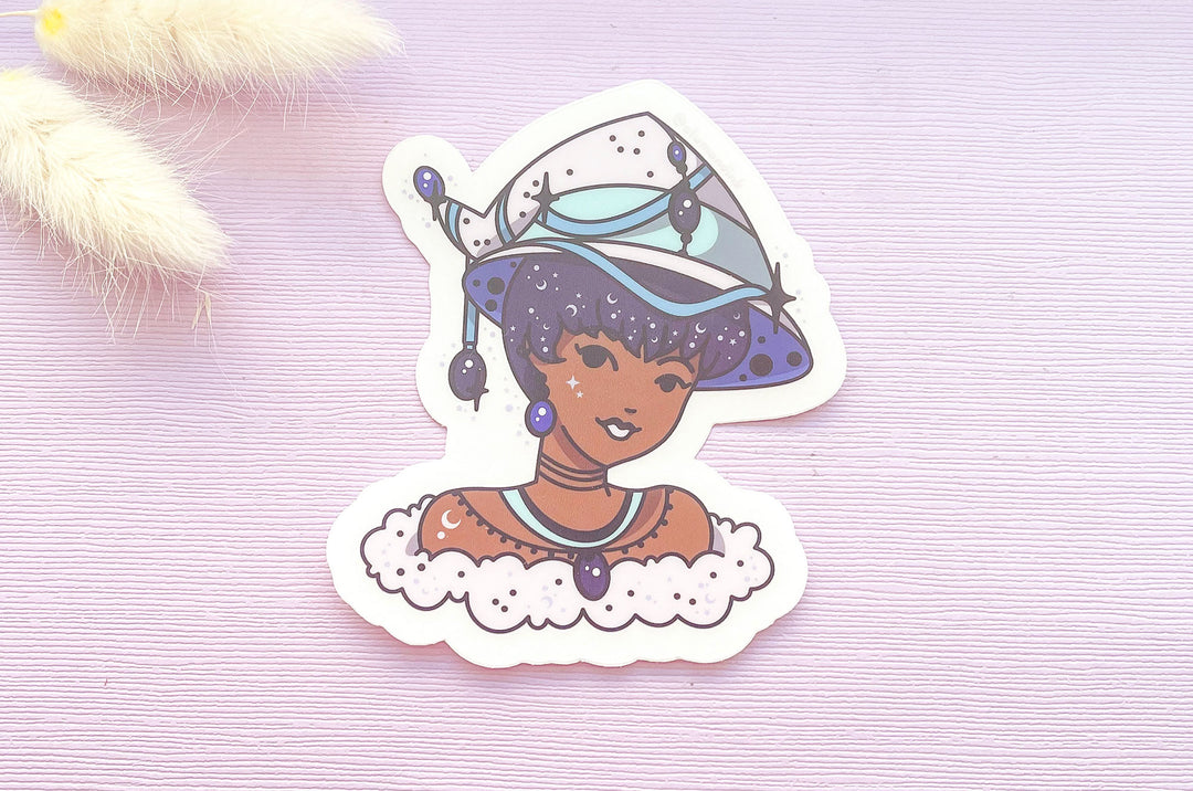 Tanzanite December Star Witch Clear Vinyl Sticker