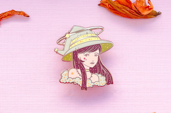 May Witch Emerald Enamel Pin