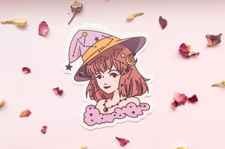 Topaz November Star Witch Clear Vinyl Sticker