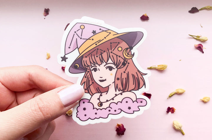 Topaz November Star Witch Clear Vinyl Sticker