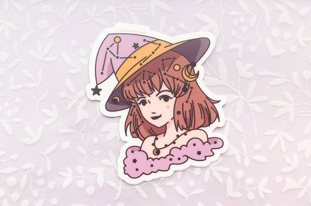 Topaz November Star Witch Clear Vinyl Sticker