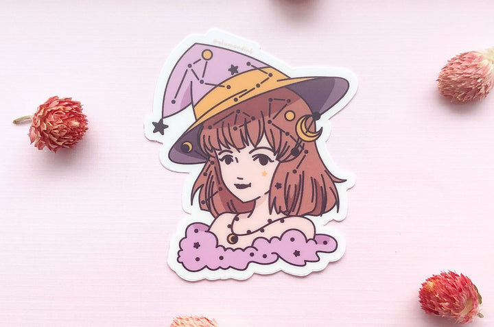 Topaz November Star Witch Clear Vinyl Sticker